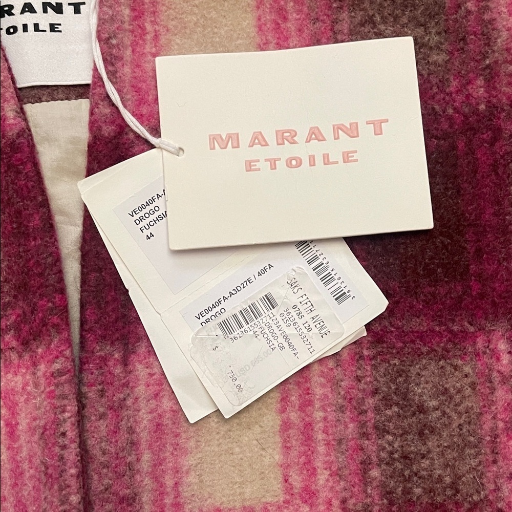 ISABEL MARANT ÉTOILE  Drogo Boxy Plaid Strong Shoulder Jacket 44 10-12 - Picture 7 of 16
